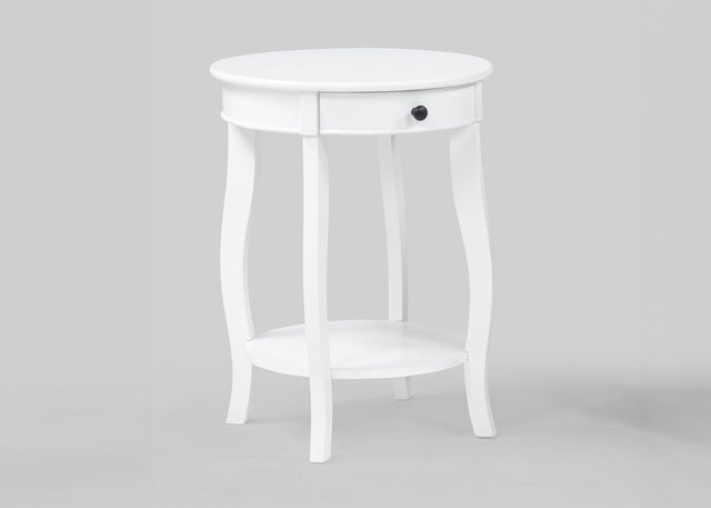 Jacie White Chairside Table from Ella Furniture