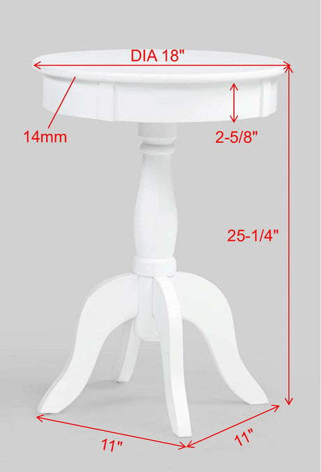 Romy White Chairside Table view 2