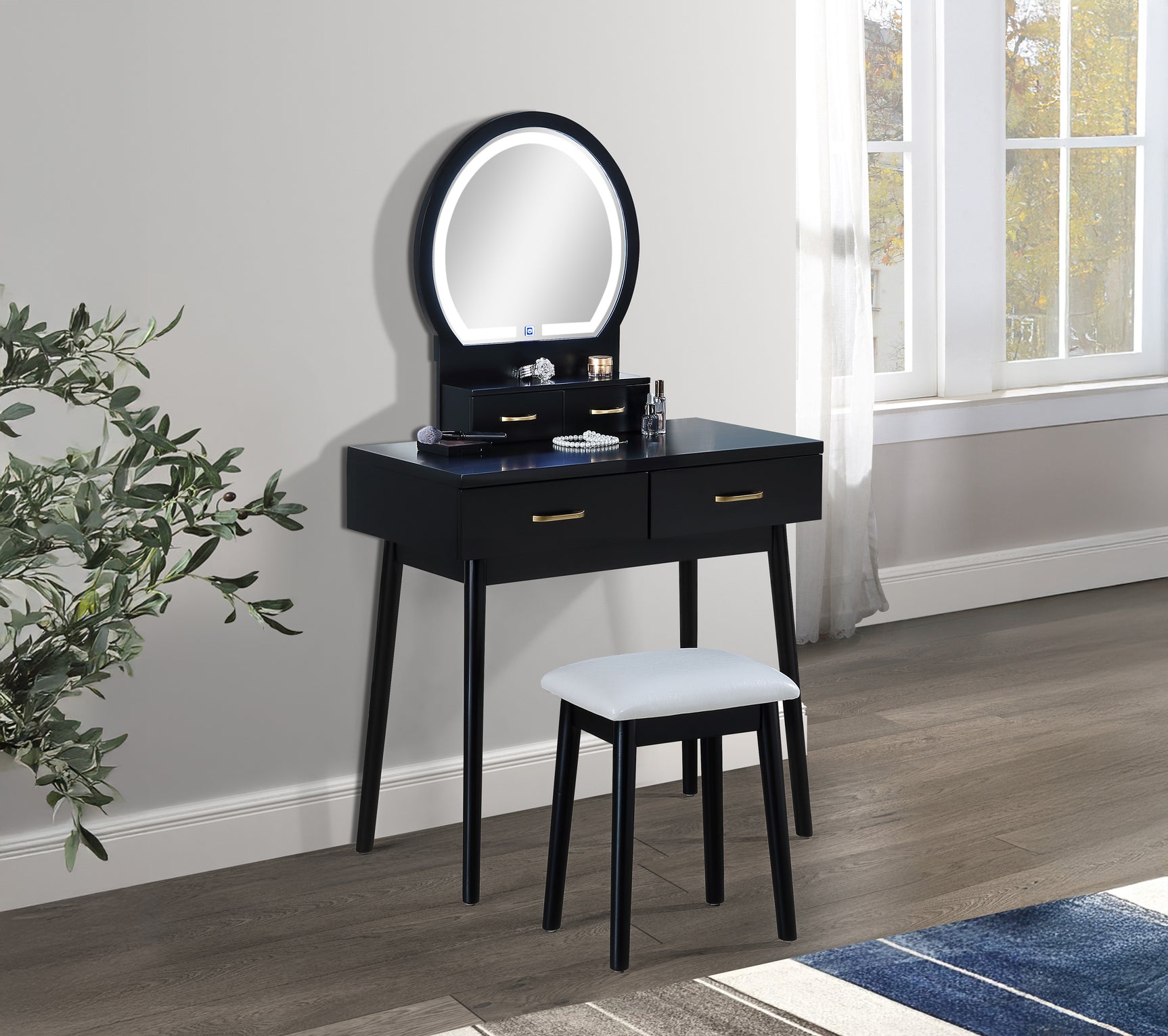 Cecilia Black Vanity Set