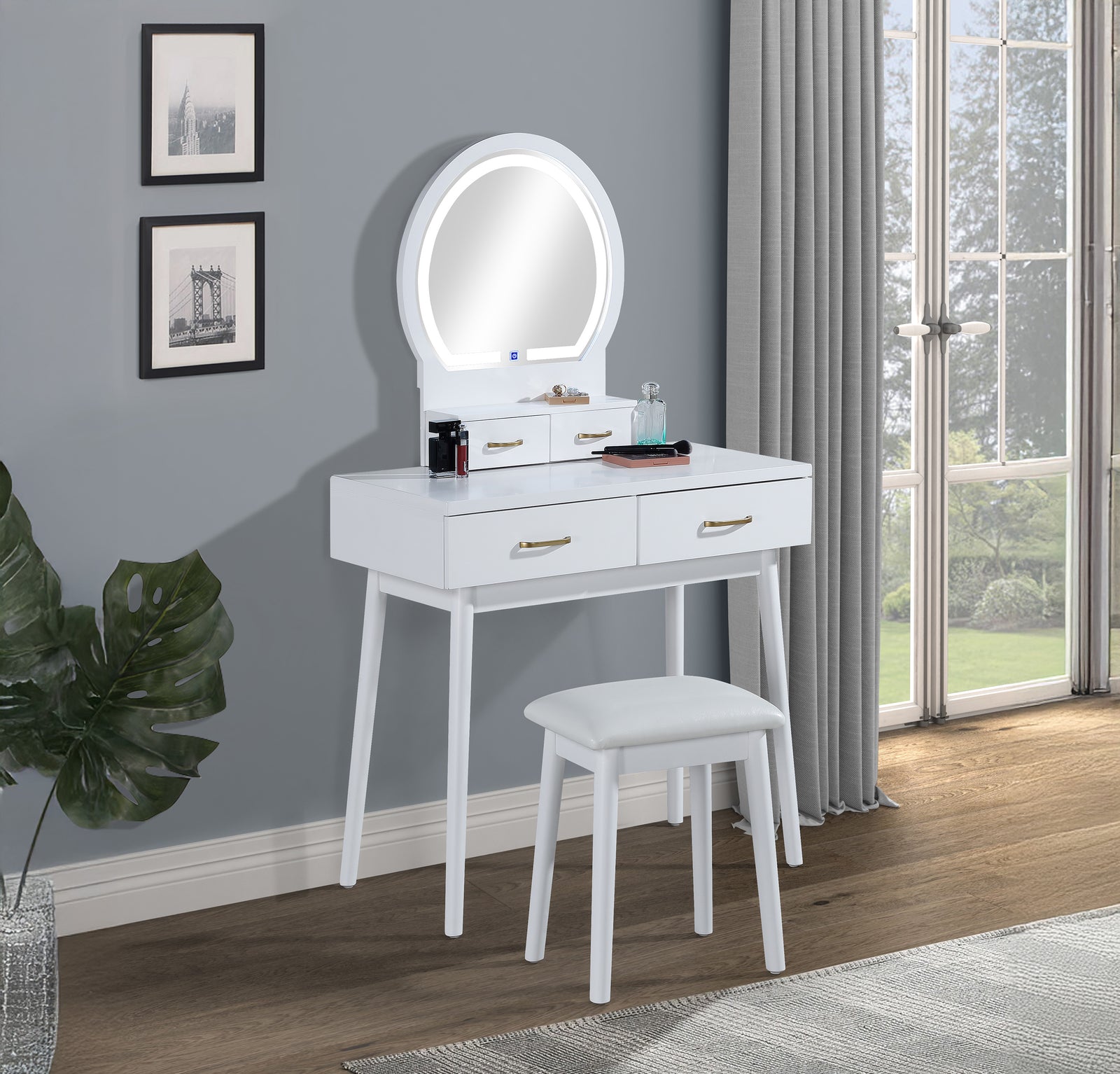 Cecilia White Vanity Set