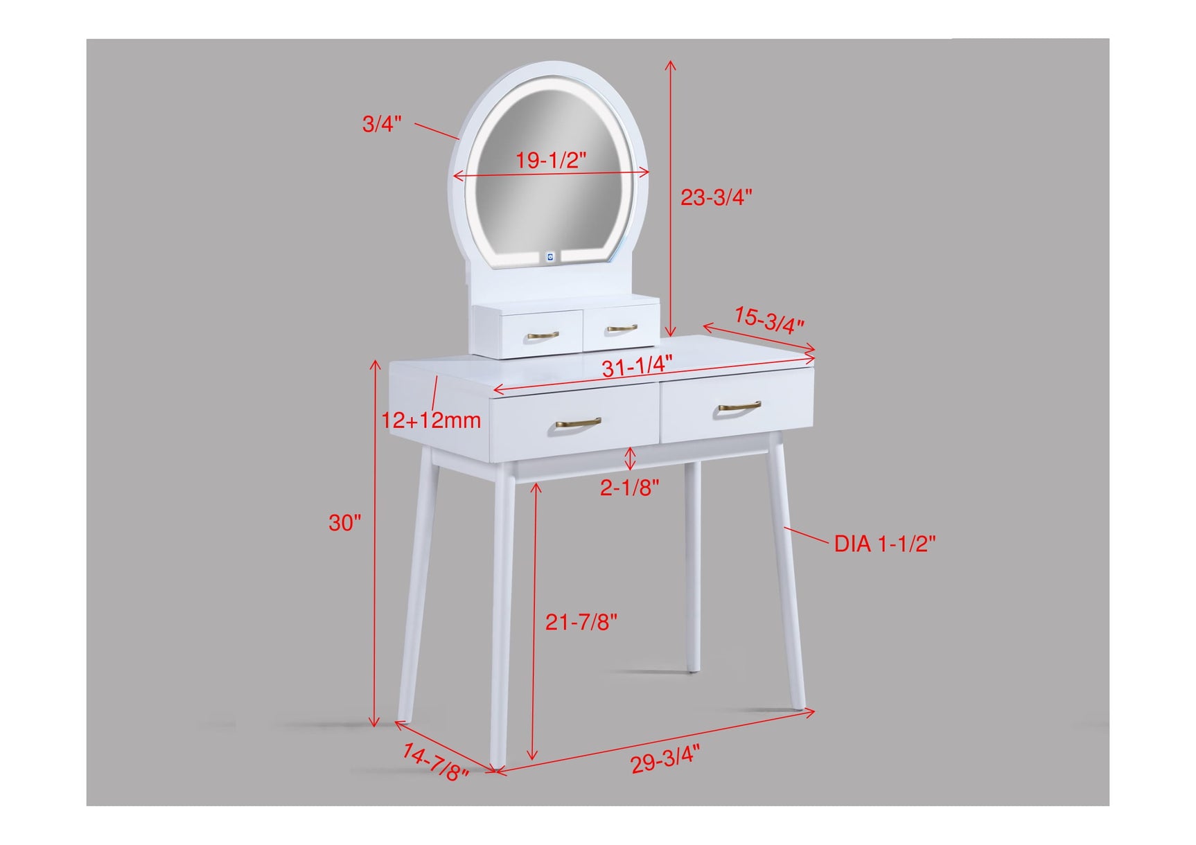 Cecilia White Vanity Set