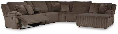 Top Chocolate 6-Piece Sectional with Recliner — product image 4