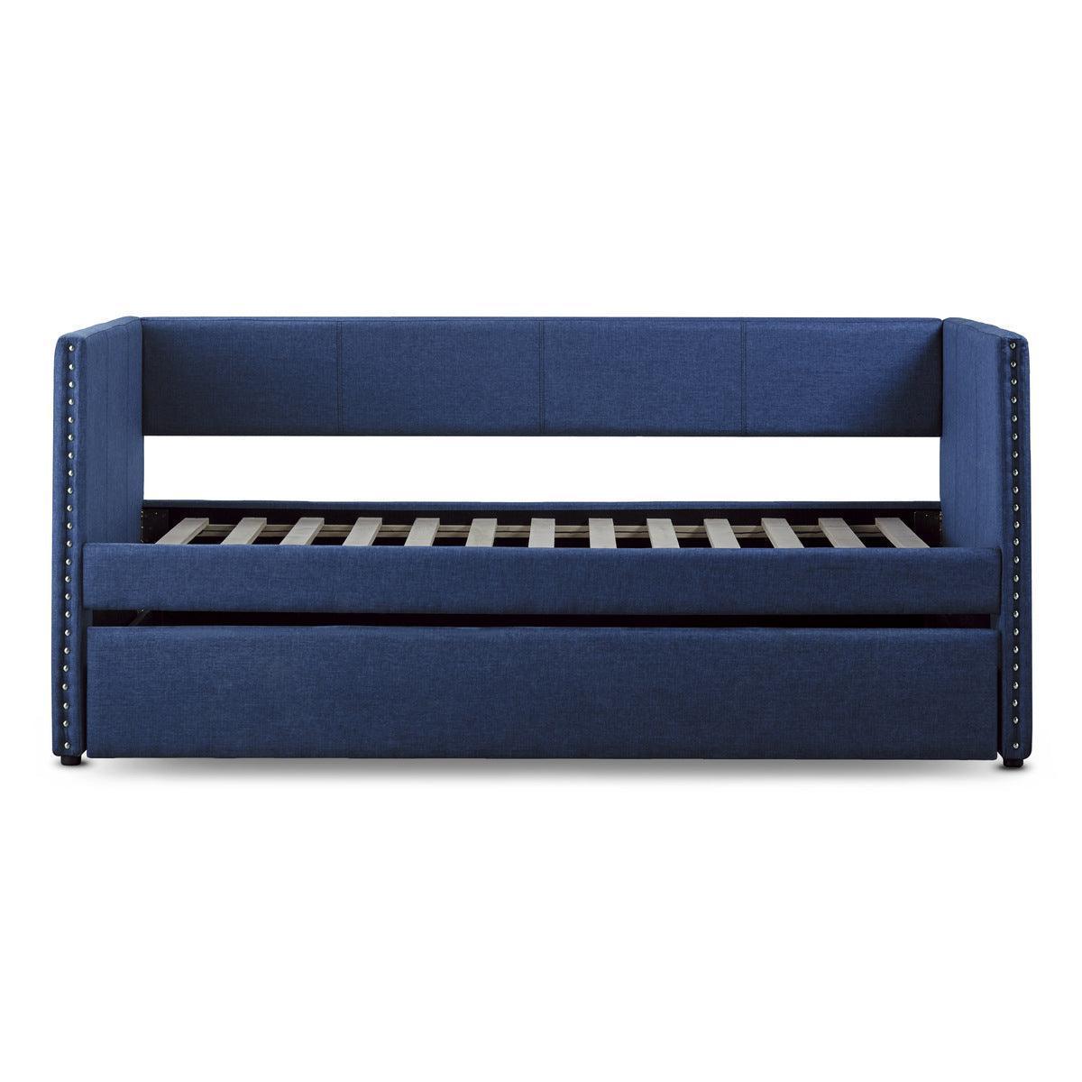 Therese Blue Upholstered Daybed with Trundle