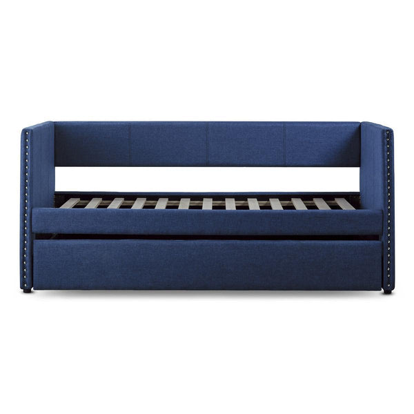 Therese Blue Upholstered Daybed with Trundle