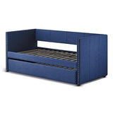 Therese Blue Upholstered Daybed with Trundle