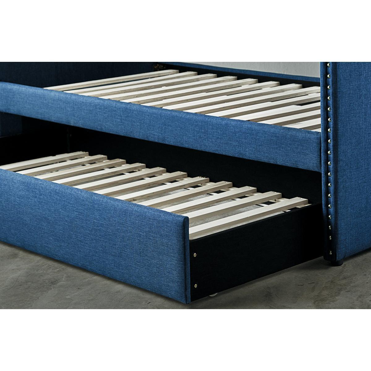 Therese Blue Upholstered Daybed with Trundle
