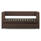 Therese Brown Upholstered Daybed with Trundle