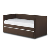 Therese Brown Upholstered Daybed with Trundle