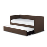 Therese Brown Upholstered Daybed with Trundle