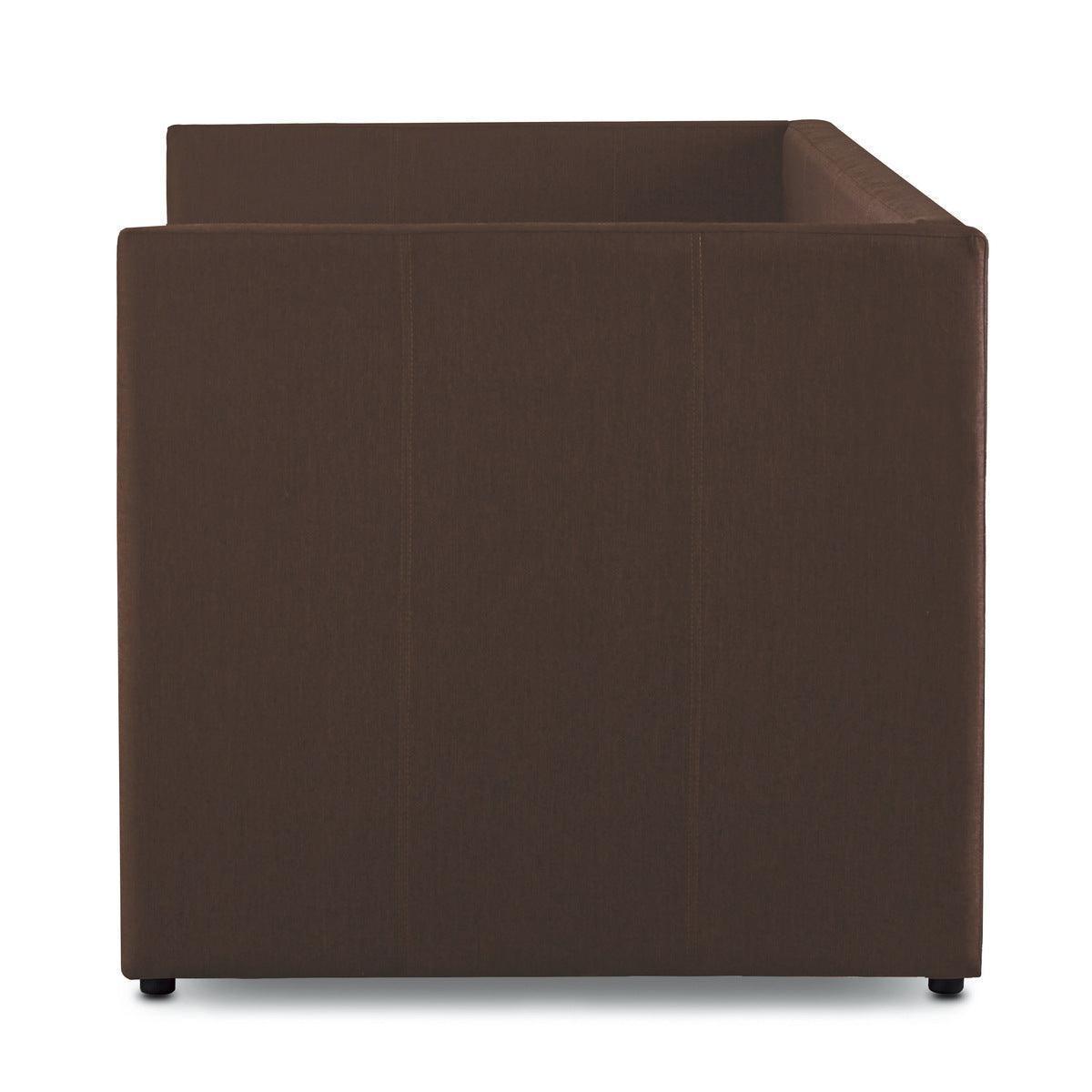 Therese Brown Upholstered Daybed with Trundle