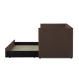 Therese Brown Upholstered Daybed with Trundle