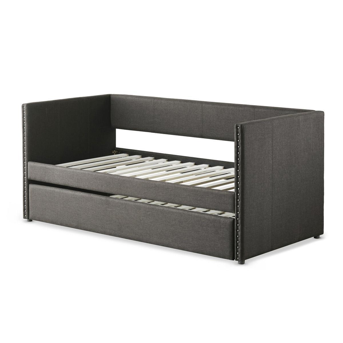 Therese Gray Upholstered Daybed with Trundle