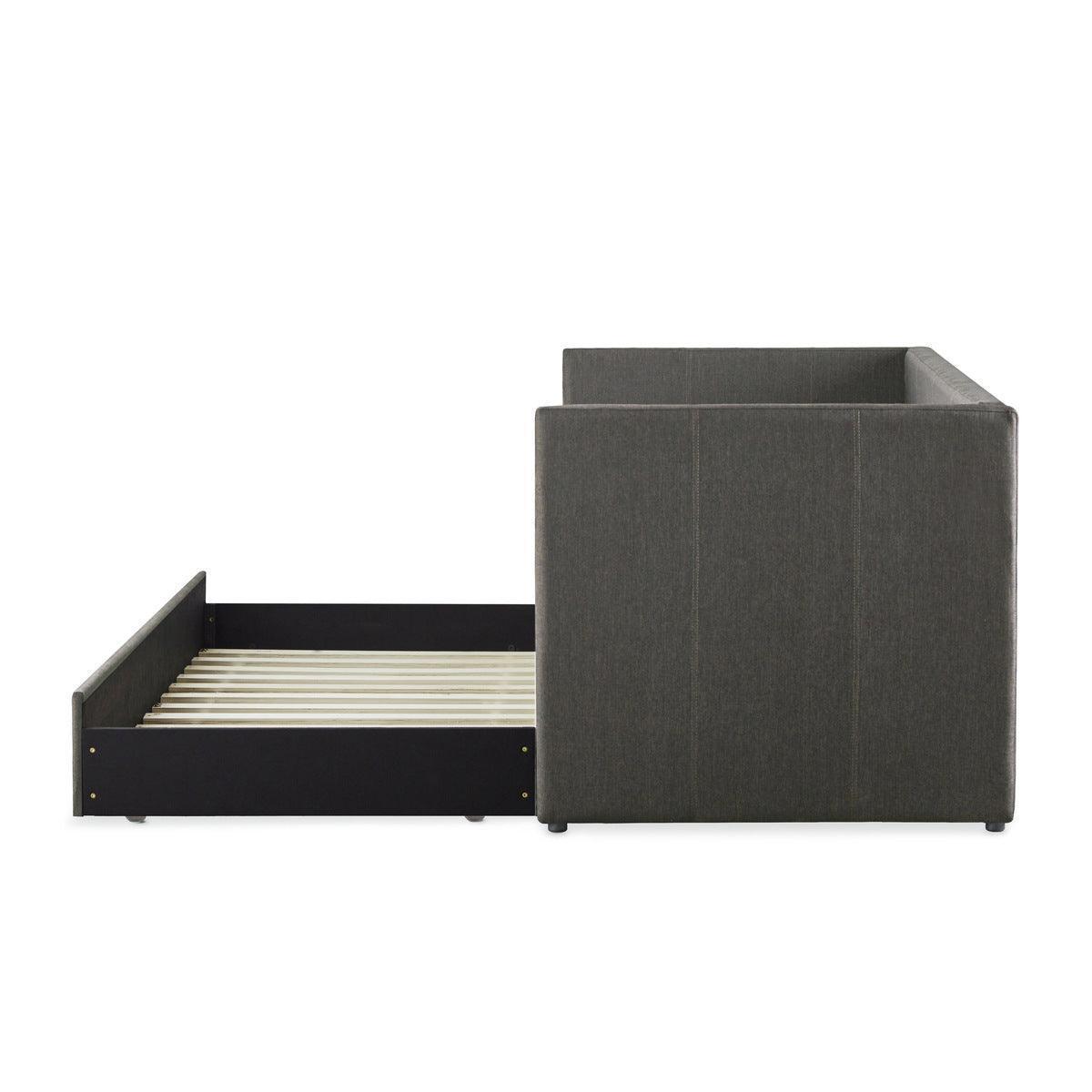 Therese Gray Upholstered Daybed with Trundle
