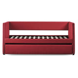 Therese Red Upholstered Daybed with Trundle