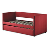 Therese Red Upholstered Daybed with Trundle
