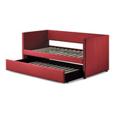 Therese Red Upholstered Daybed with Trundle