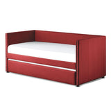Therese Red Upholstered Daybed with Trundle