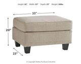 Abney Driftwood Chenille,textured Ottoman - Ella Furniture