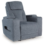 Studio Cave Steel Performance Fabric,Next-Gen Nuvella™,Chenille Power Recliner