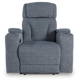 Studio Cave Steel Performance Fabric,Next-Gen Nuvella™,Chenille Power Recliner