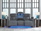 Studio Cave Steel Performance Fabric,Next-Gen Nuvella™,Chenille Power Reclining Sofa