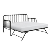 Black Modern Contemporary Metal Lift-Up Trundle YouthDayBed - Ella Furniture