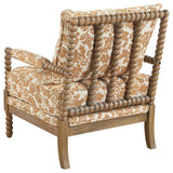 Blanchett Upholstered Bobbin Accent Chair Apricot and Distressed Brown — product image 6