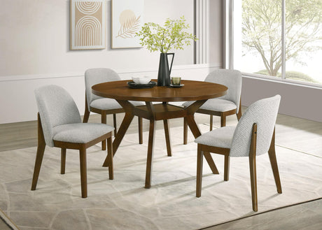 Mueller Upholstered Dining Side Chair Brown and Beige Set of 2 — product image 14