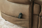 Revived and Restored Earth Faux Leather Power Lift Recliner — detail view