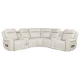 Rojas 3-Piece Dual Power L-Shaped Sectional Sofa with Bluetooth Greige — product view