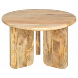 Dale Sculptural Round Solid Mango Wood End Table Natural Mango — product image 3