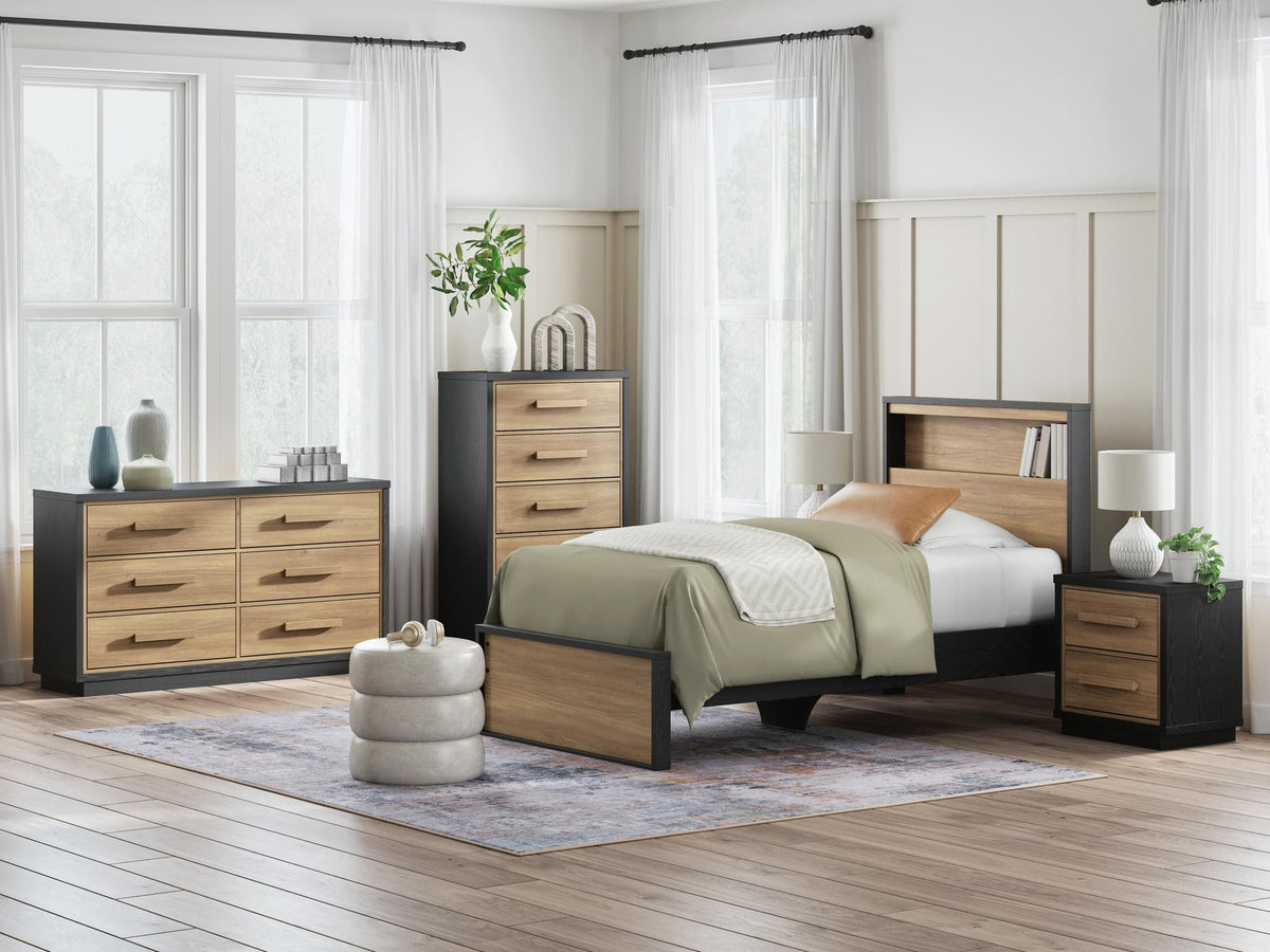 Kozmour Black/Brown Twin Bookcase Complete Bed Frame — product image 10