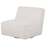 Badoer Faux Fur Swivel Accent Chair Ecru — product image 3