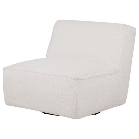 Badoer Faux Fur Swivel Accent Chair Ecru — product image 3