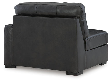 Brindley Fog 4-Piece Sectional with Ottoman — back view