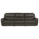 Marcell 3-Piece Transitional Power Reclining Sofa with USB Charging Grey — product image 3