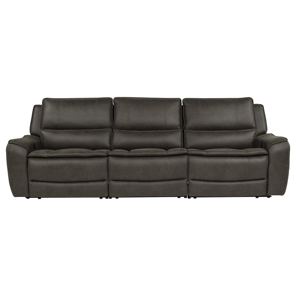 Marcell 3-Piece Transitional Power Reclining Sofa with USB Charging Grey — product image 3