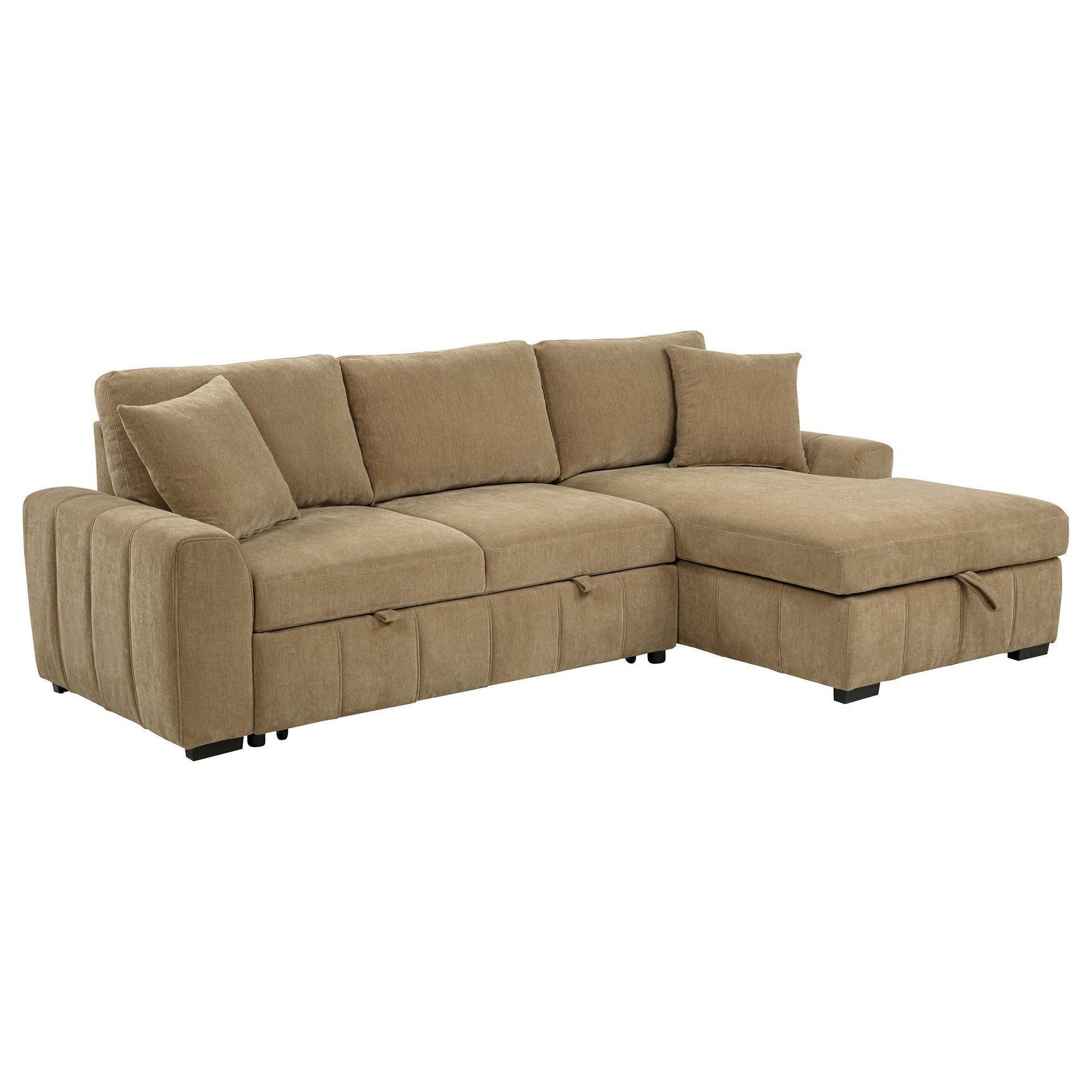 Pastrana Upholstered Sleeper Sectional Sofa Camel