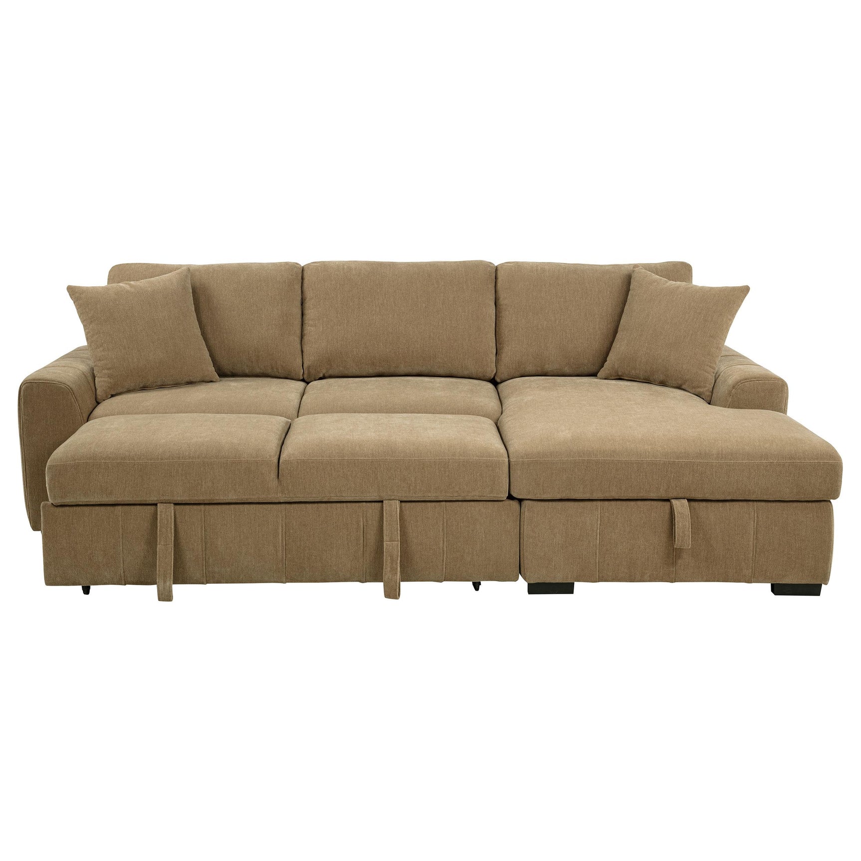 Pastrana Upholstered Sleeper Sectional Sofa Camel