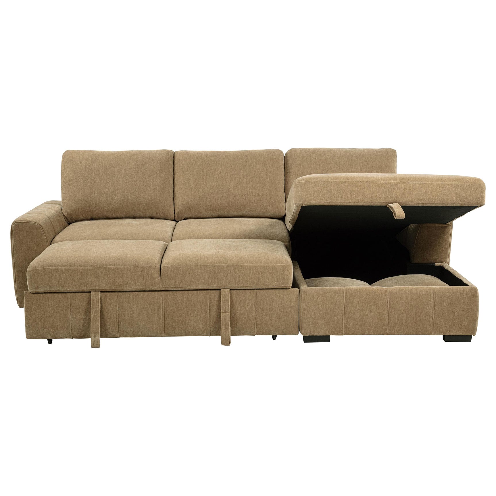 Pastrana Upholstered Sleeper Sectional Sofa Camel