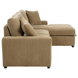Pastrana Upholstered Sleeper Sectional Sofa Camel