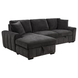 Pastrana Upholstered Sleeper Sectional Sofa Charcoal Grey
