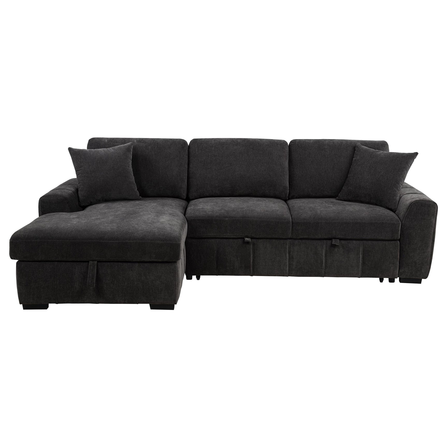 Pastrana Upholstered Sleeper Sectional Sofa Charcoal Grey
