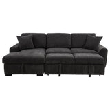 Pastrana Upholstered Sleeper Sectional Sofa Charcoal Grey