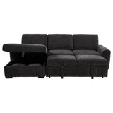 Pastrana Upholstered Sleeper Sectional Sofa Charcoal Grey