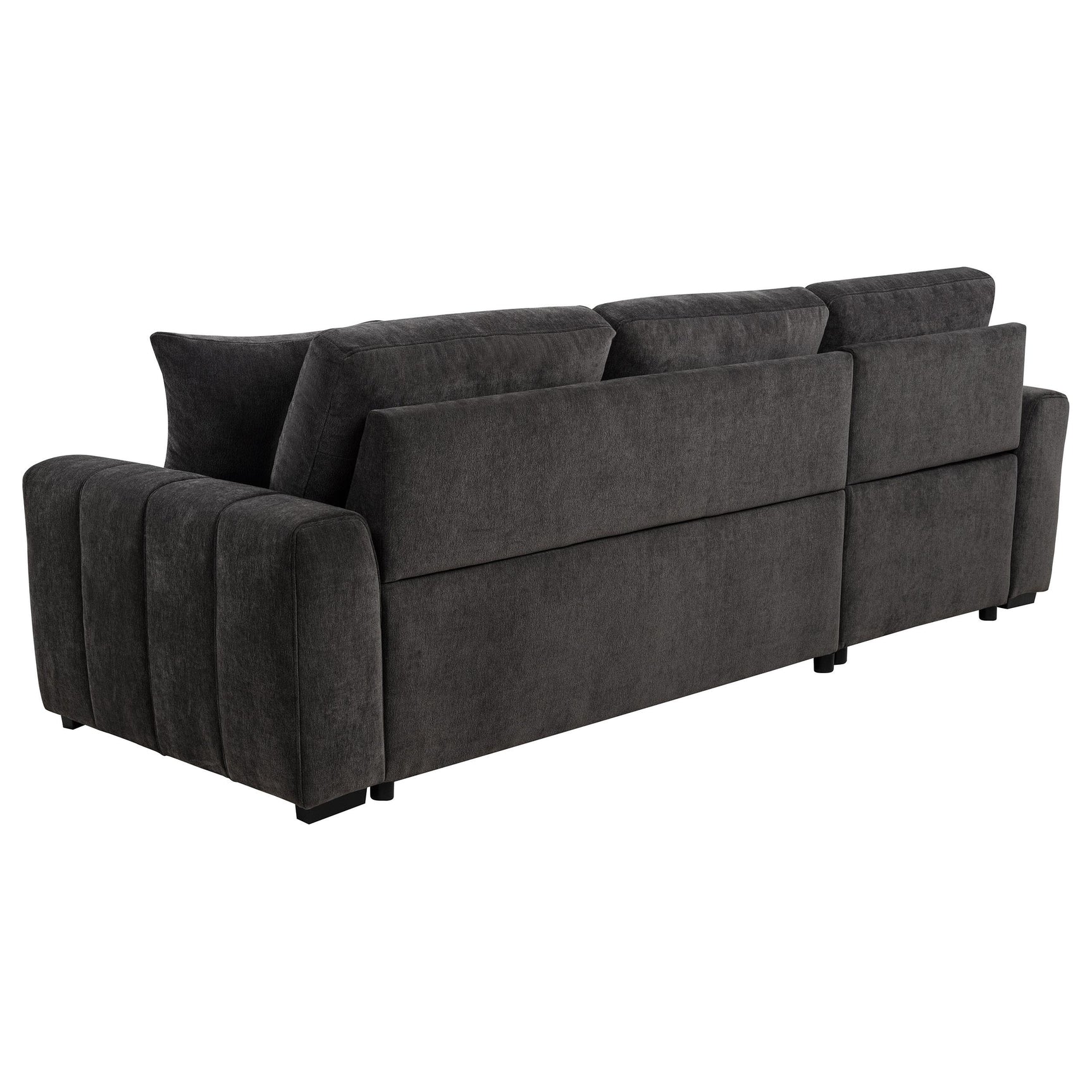 Pastrana Upholstered Sleeper Sectional Sofa Charcoal Grey