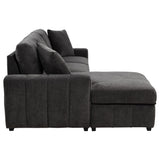 Pastrana Upholstered Sleeper Sectional Sofa Charcoal Grey