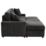 Pastrana Upholstered Sleeper Sectional Sofa Charcoal Grey