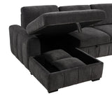 Pastrana Upholstered Sleeper Sectional Sofa Charcoal Grey