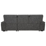 Demko Sleeper Sectional Sofa with Speaker and Storage Chaise Granite